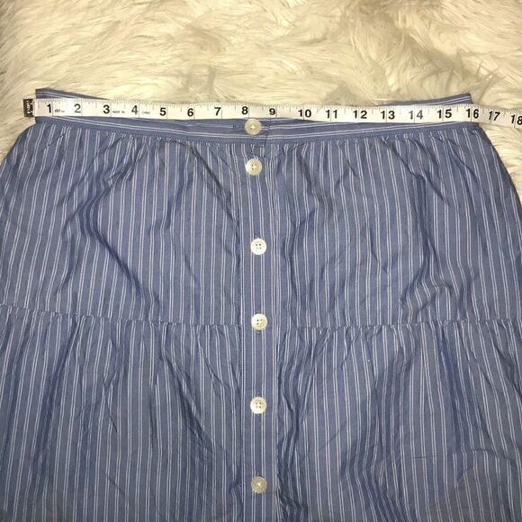 Madewell Bistro Stripe Mini Skirt Button Front - Picture 5 of 7